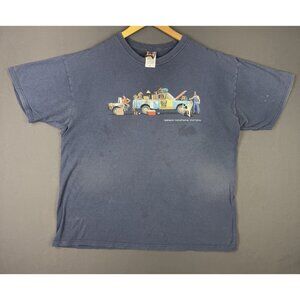 Vintage Y2K Redneck Motor Home Montana Car Graphic Art XL Tee Faded Shirt Promo